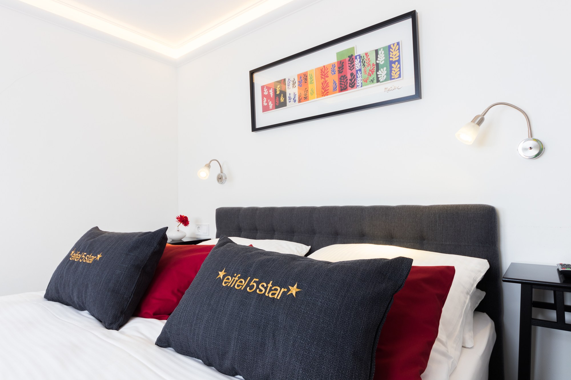 Detail des Doppelbetts der Ferienwohnung 2